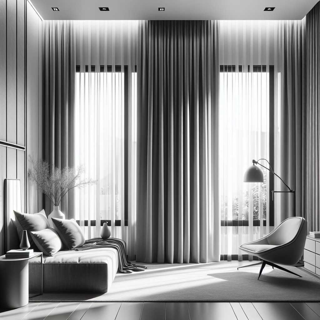 monochrome pencil pleat curtains for contemporary homes