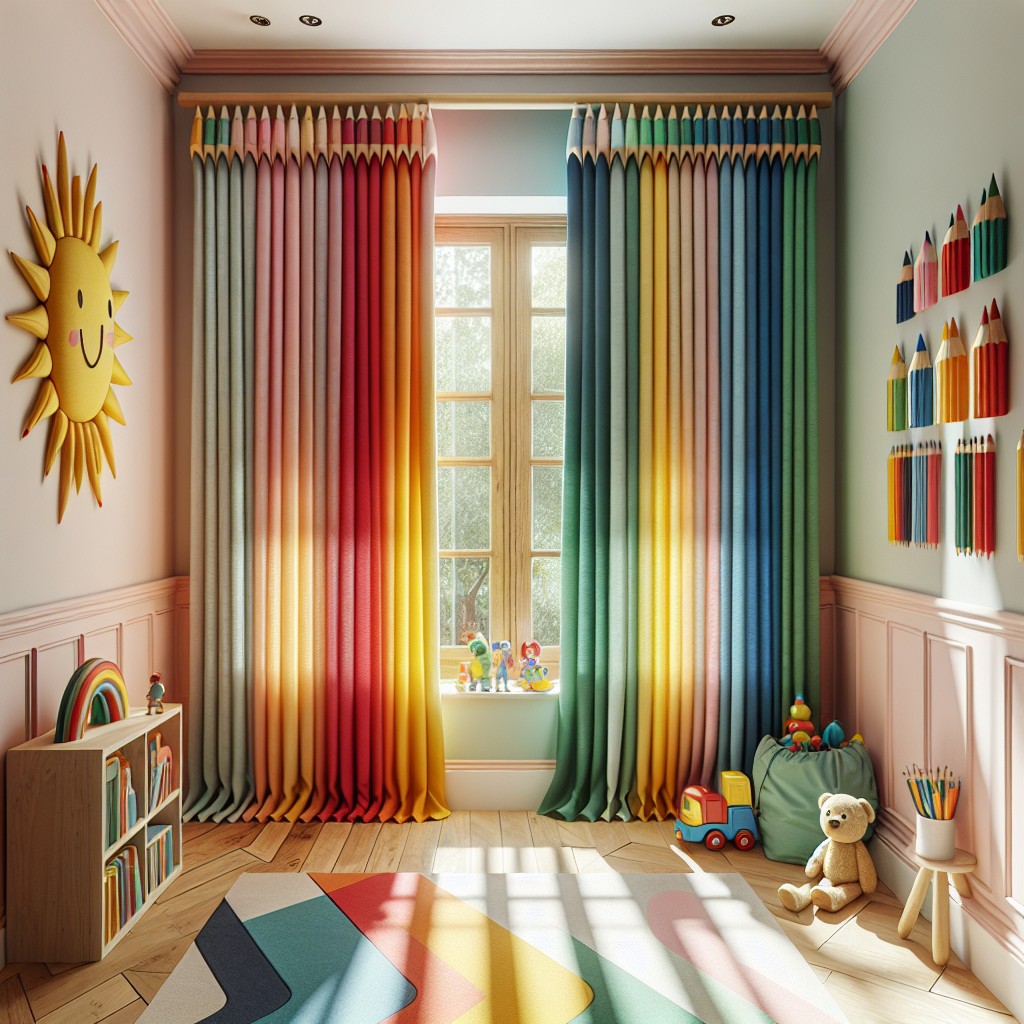 multicolor pencil pleat curtains for childrens rooms