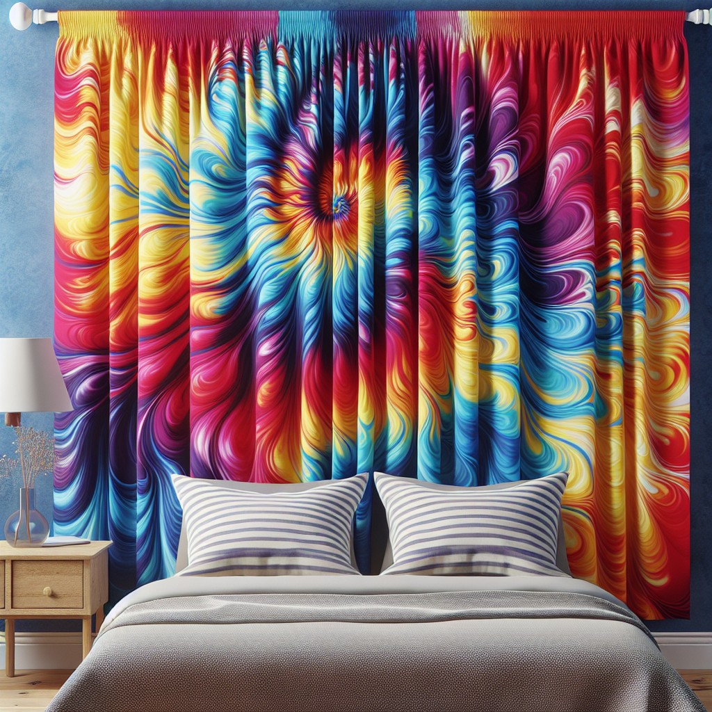 opt for valances in tie dye patterns