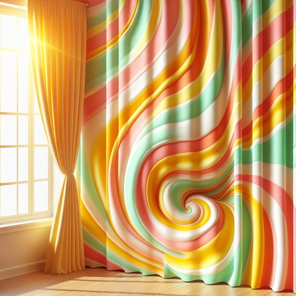 sherbet swirled striped curtain