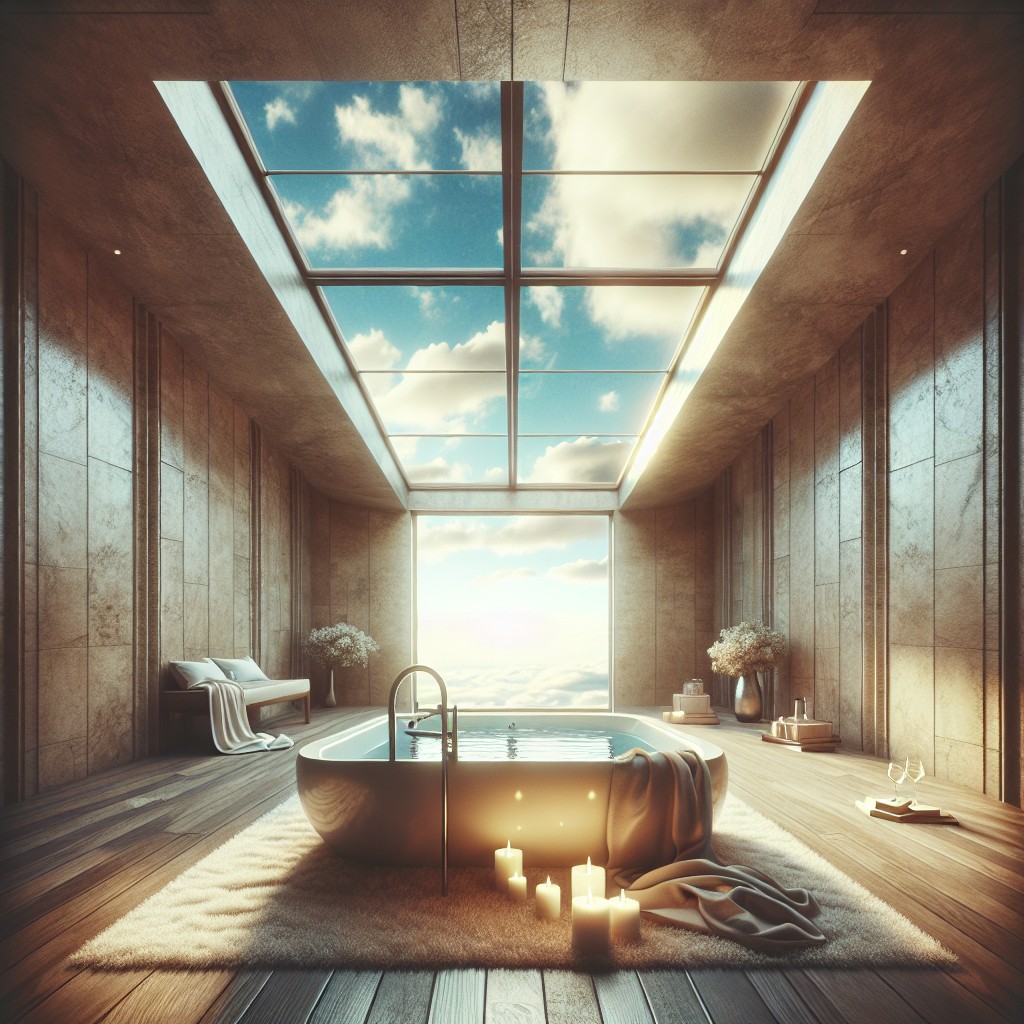 skylight window over bathtub