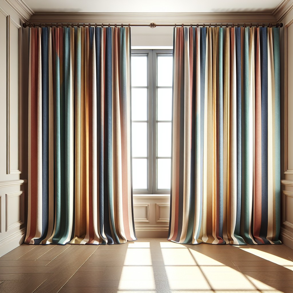 vertical striped curtains for contrast