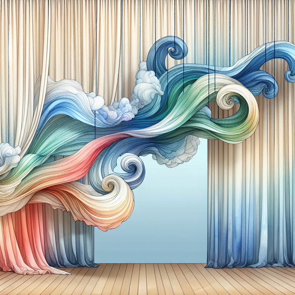 whimsical watercolor waves drapes
