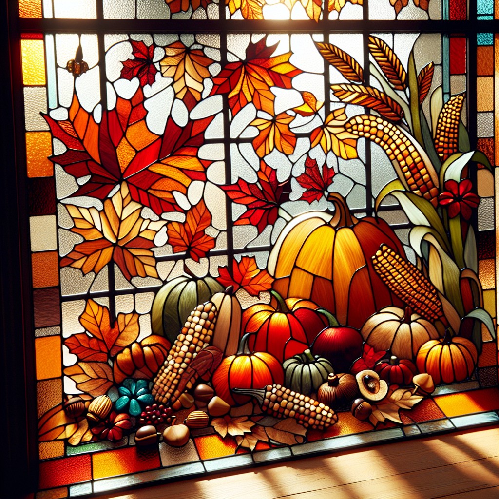 14 fall themed stained glass decorations