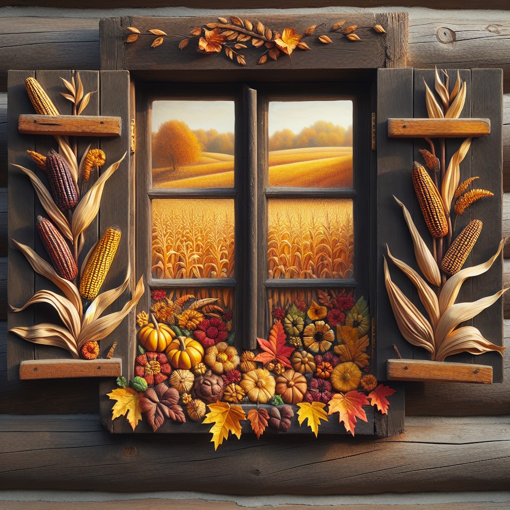 9 harvest corn window art