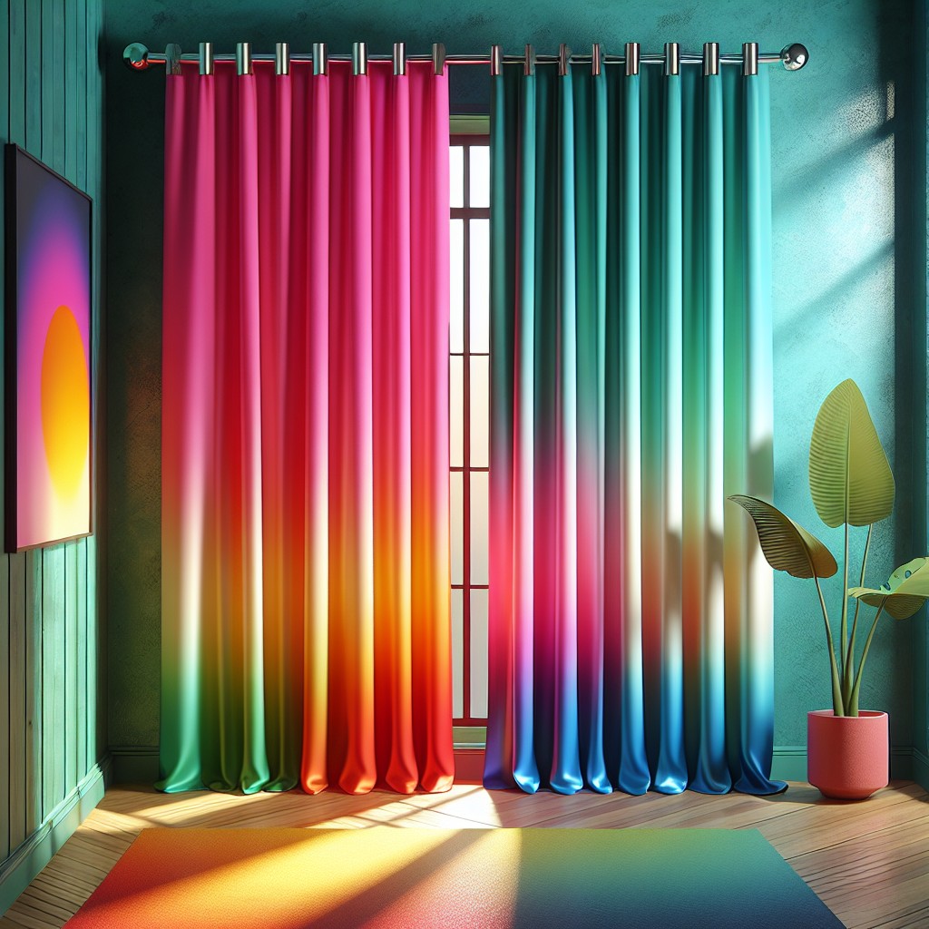 add colour with gradient dip dyed curtains