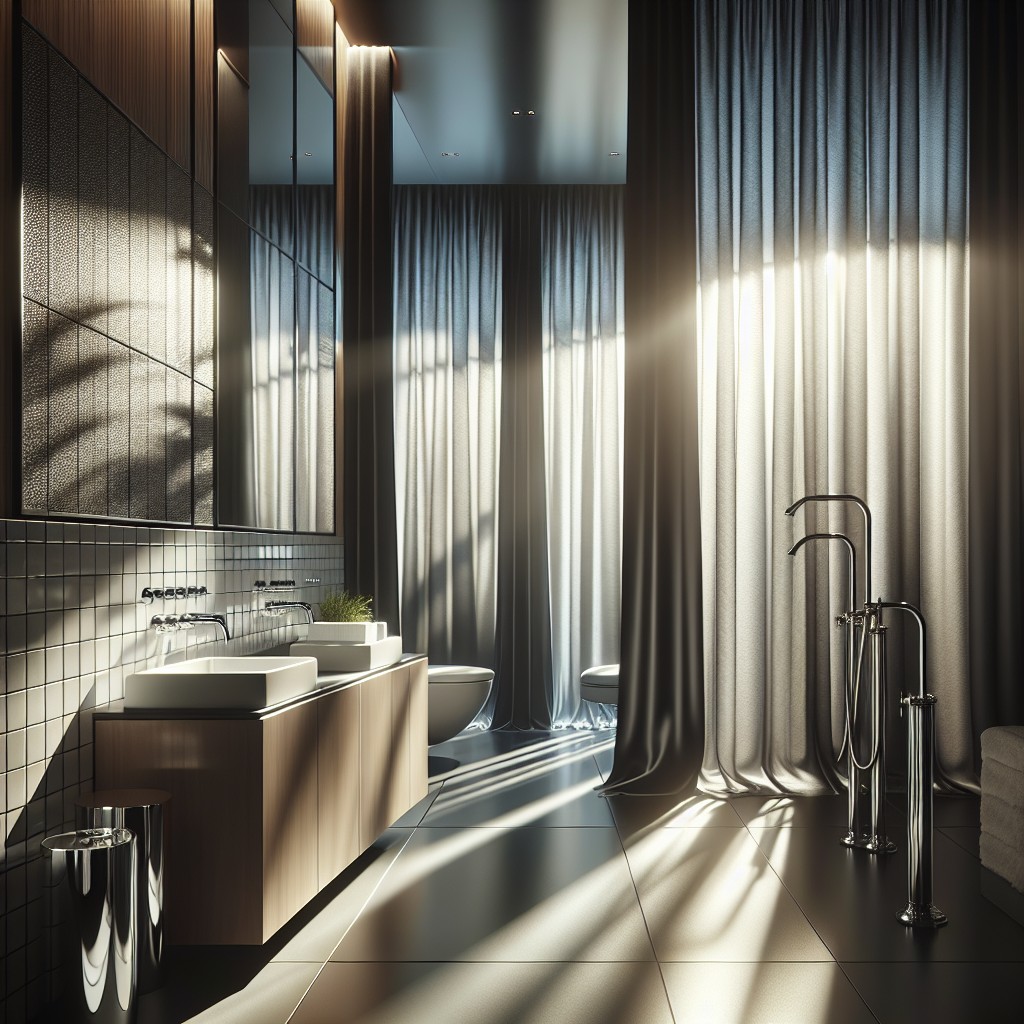 blackout curtains for natural light control in bathrooms