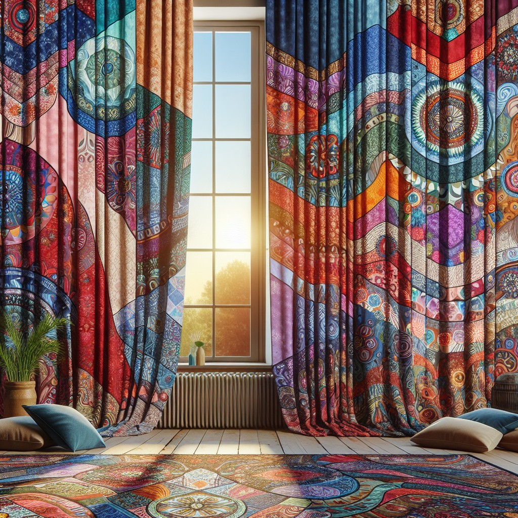 bohemian patchwork curtains