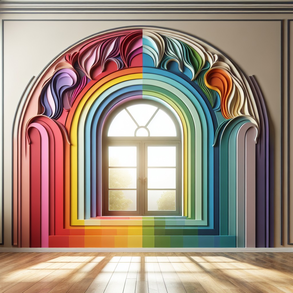 bold colored arched window trims for vibrant interiors