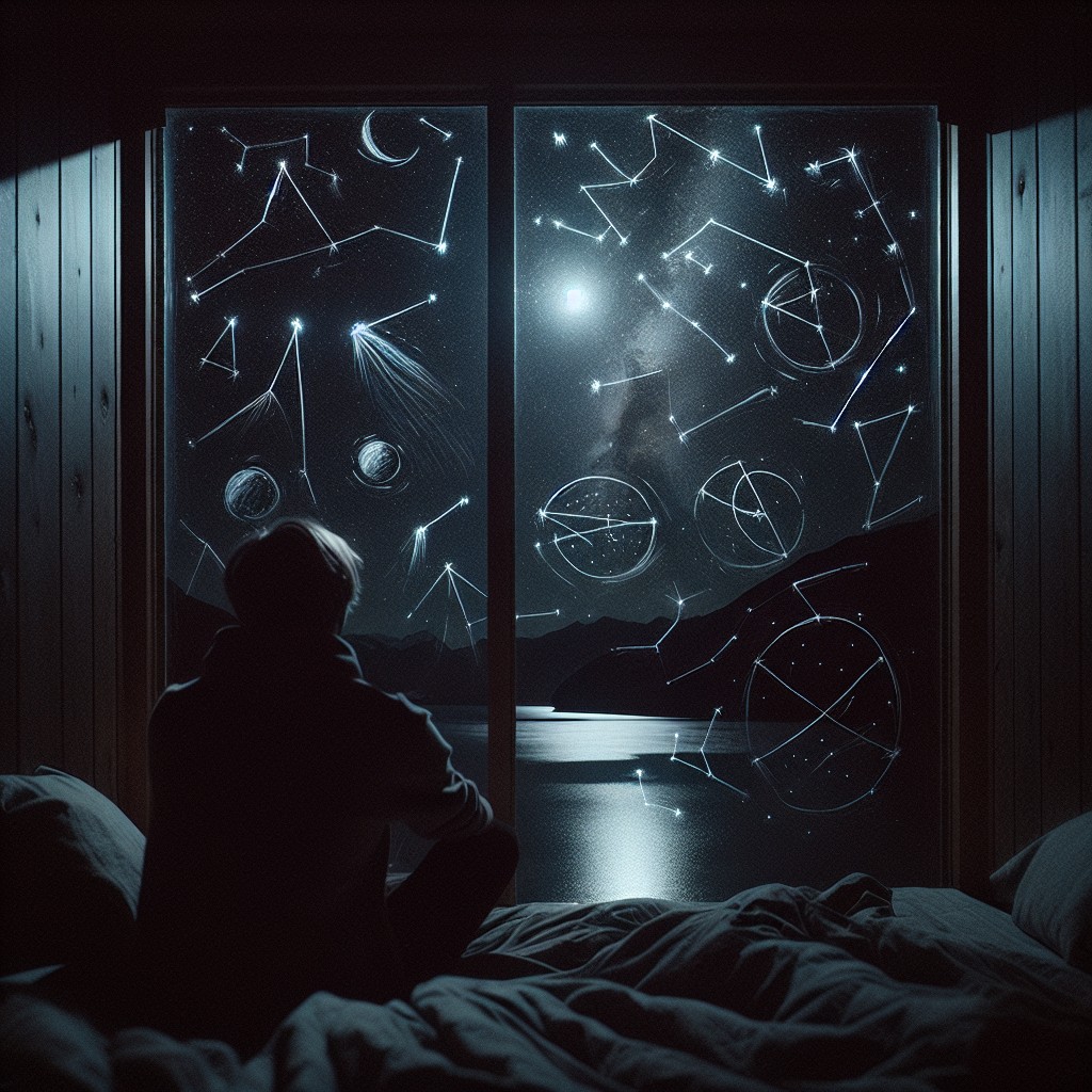 chalk constellations on glass