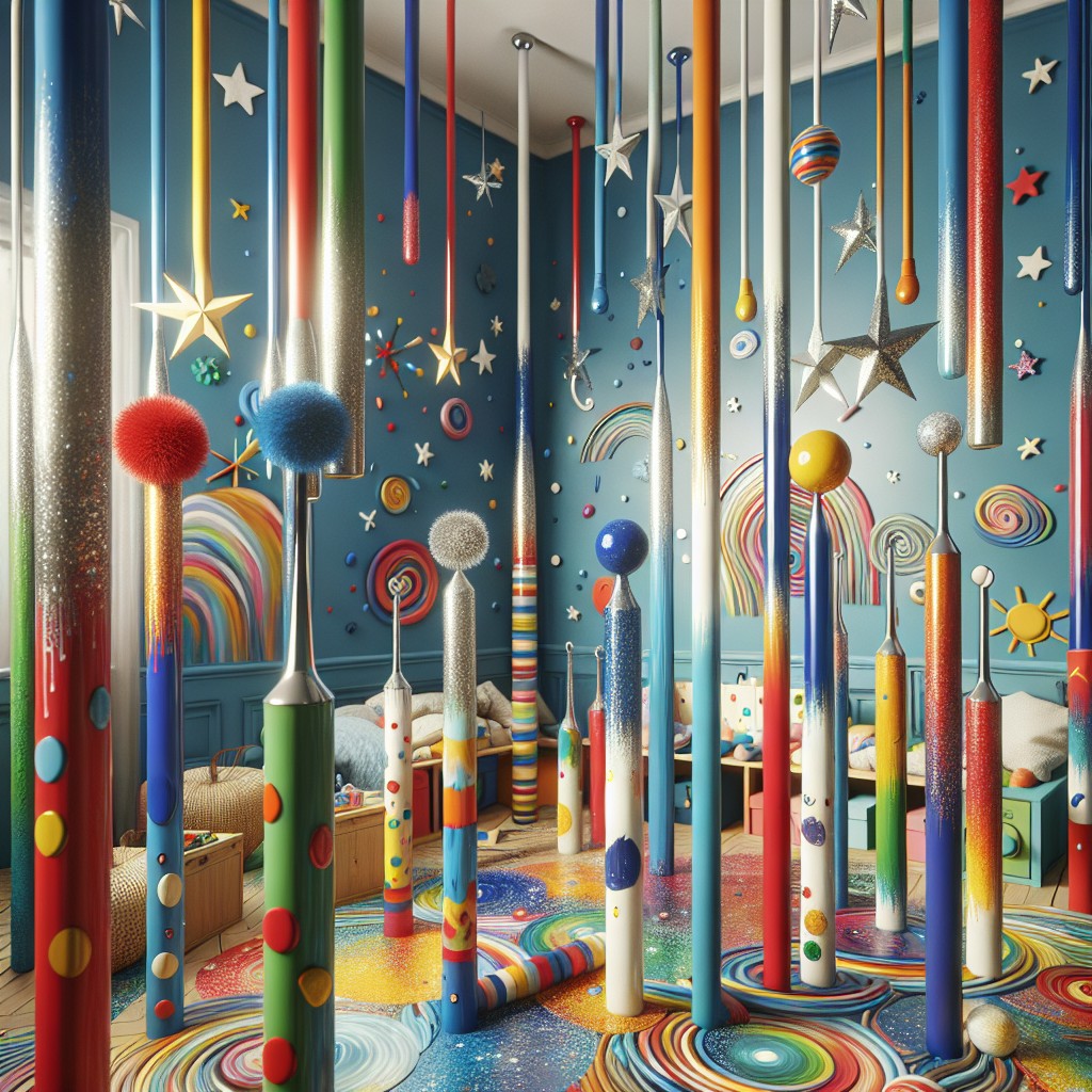 colorful painted metal continental rods for kids rooms