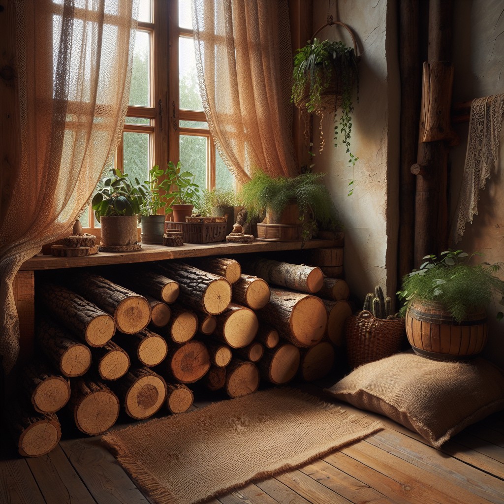 create a log storage for a rustic look