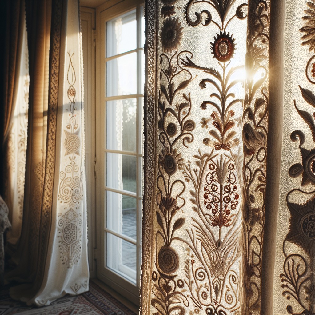 diy embroidered curtains