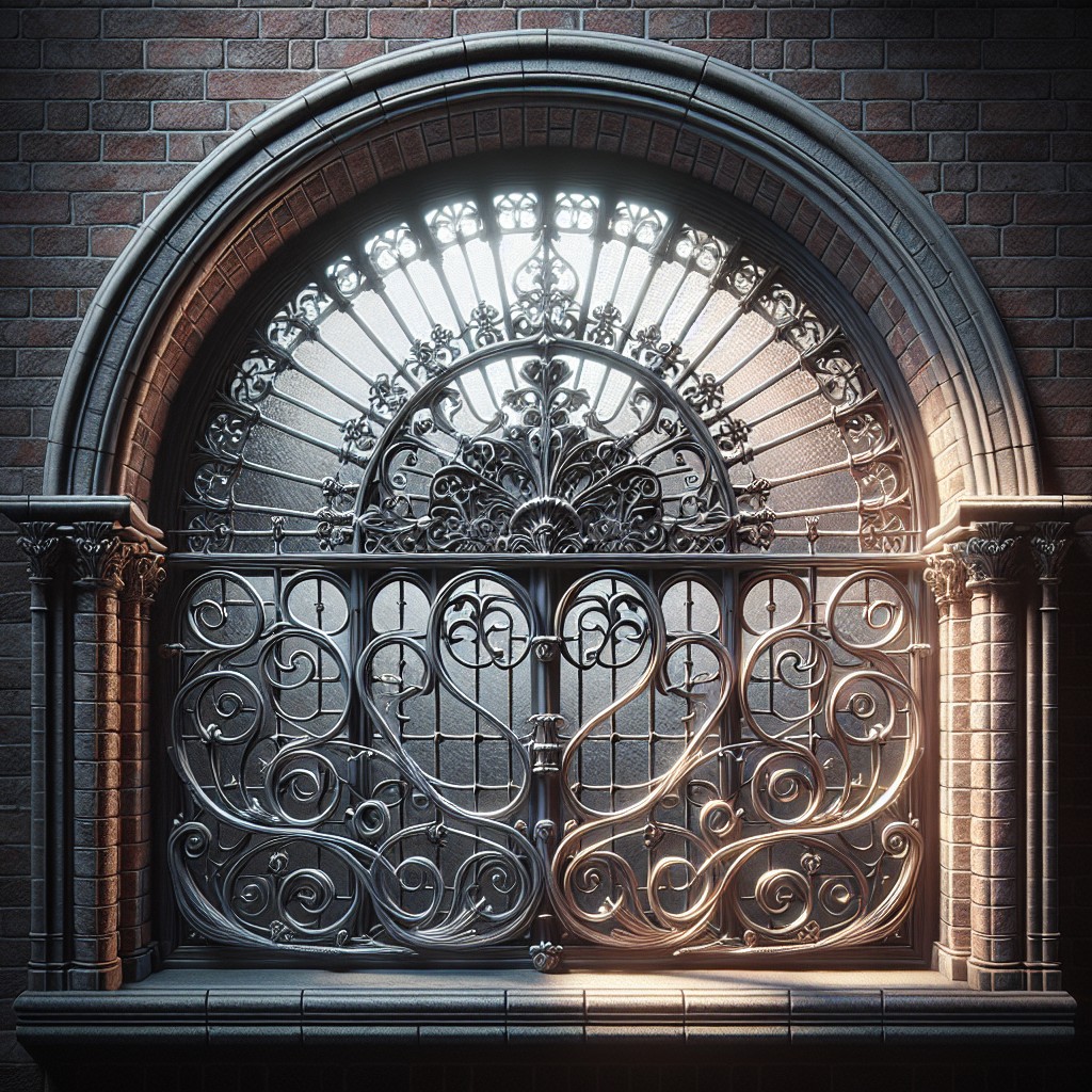 exploring the elegance of wrought iron arched window grilles