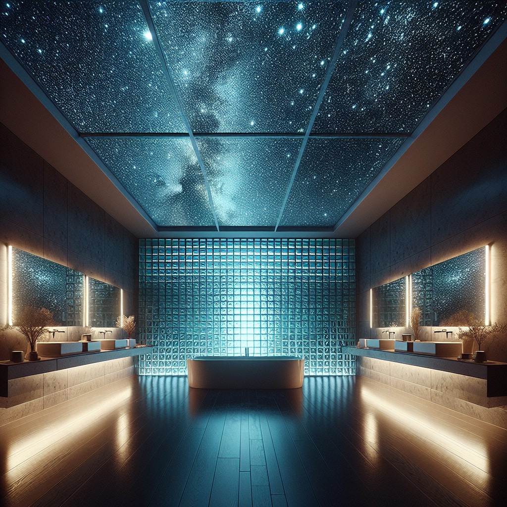 glass block skylight for starry bathing