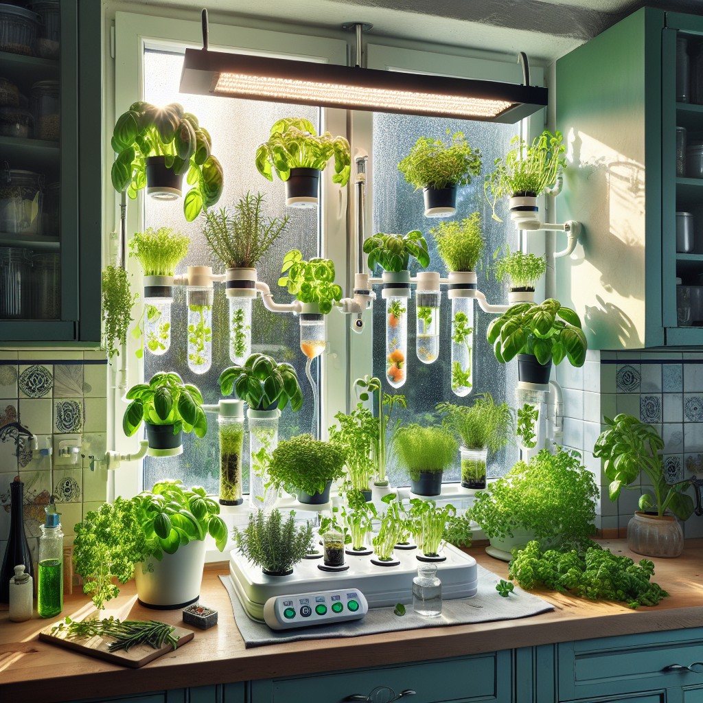 growing herbs hydroponically in your kitchen window