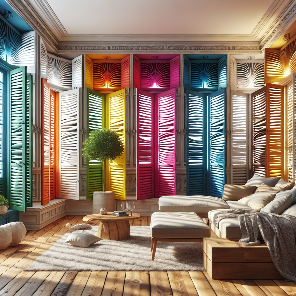 highlight rooms design with randomized color shutters