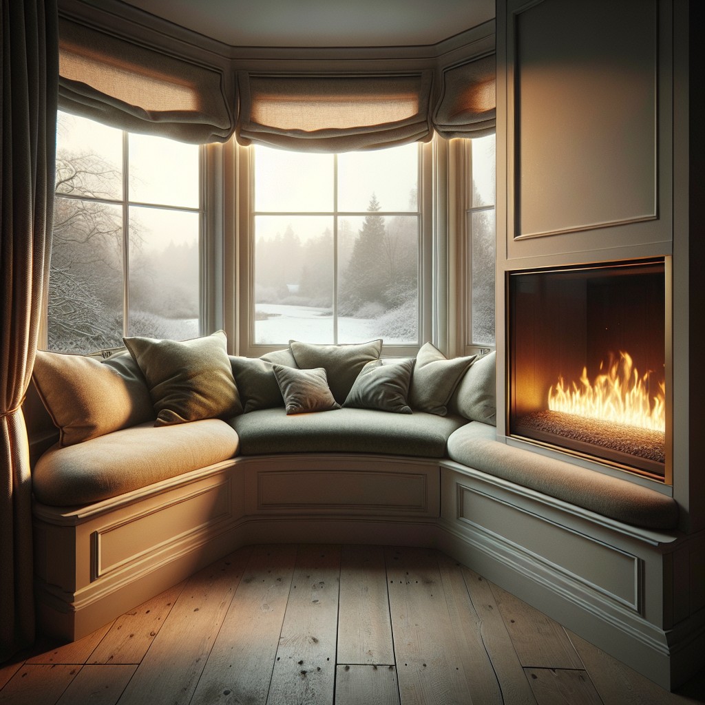 incorporate a window seat fireplace