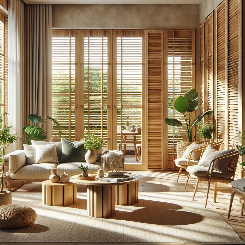 incorporate eco friendly bamboo shutters for a natural touch