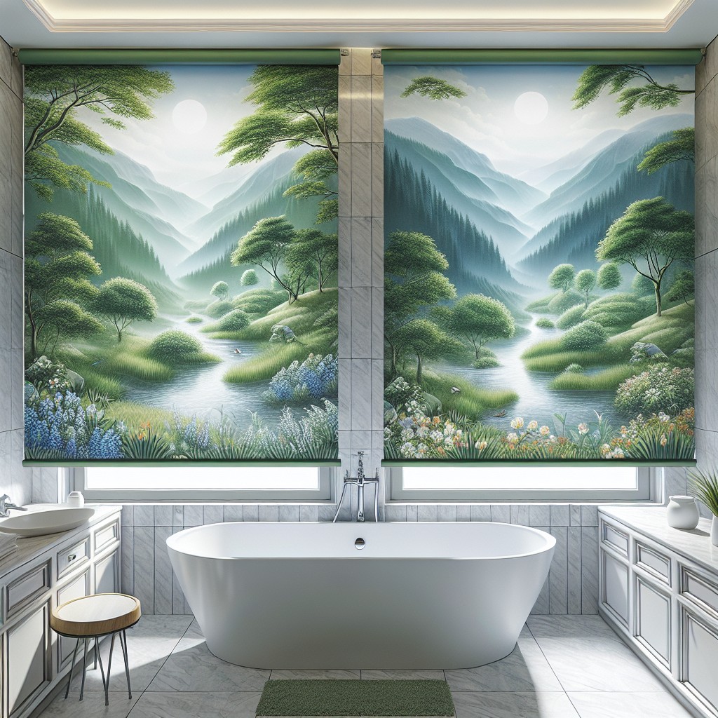 incorporating elements of nature in bathroom window coverings