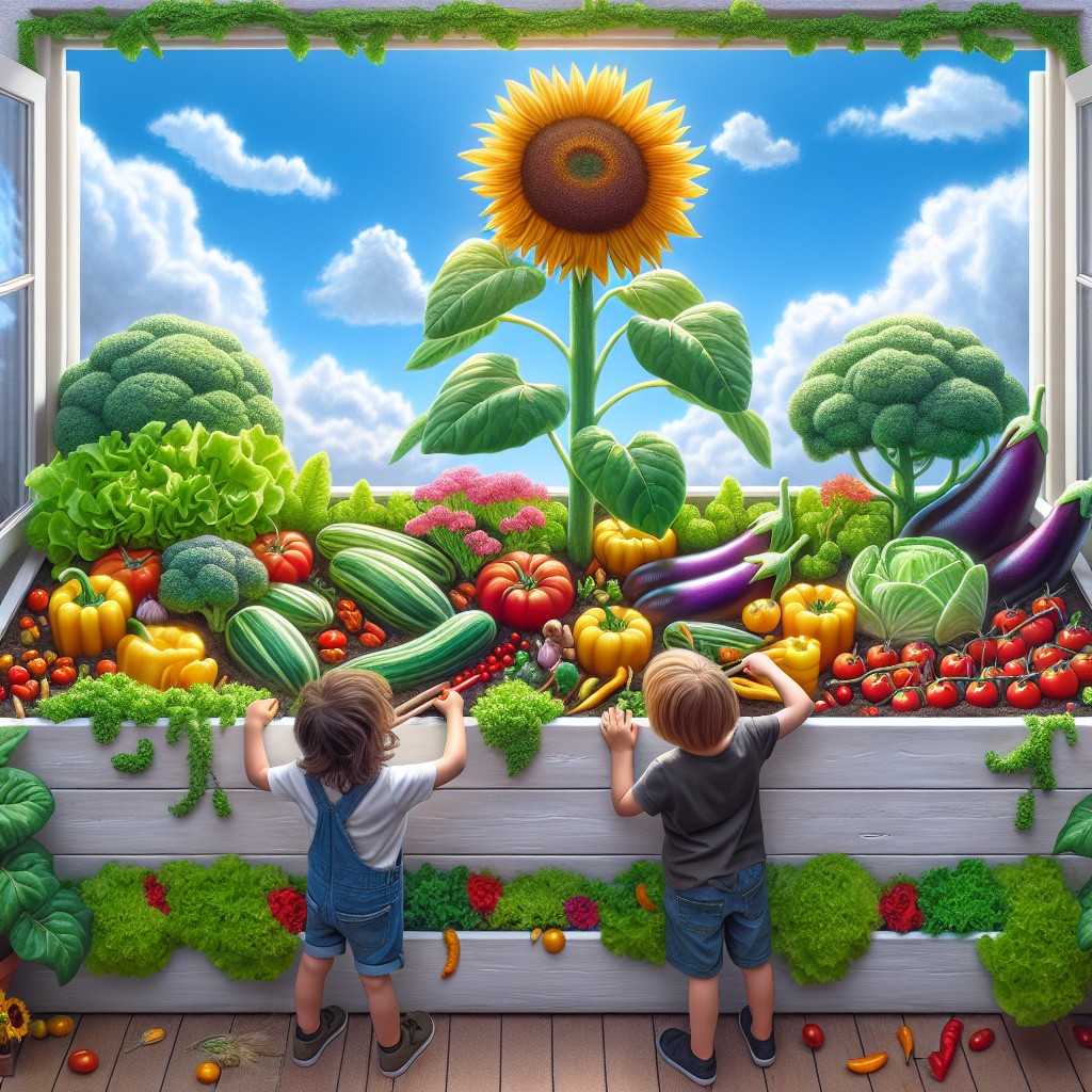 kid friendly colorful veggie patch