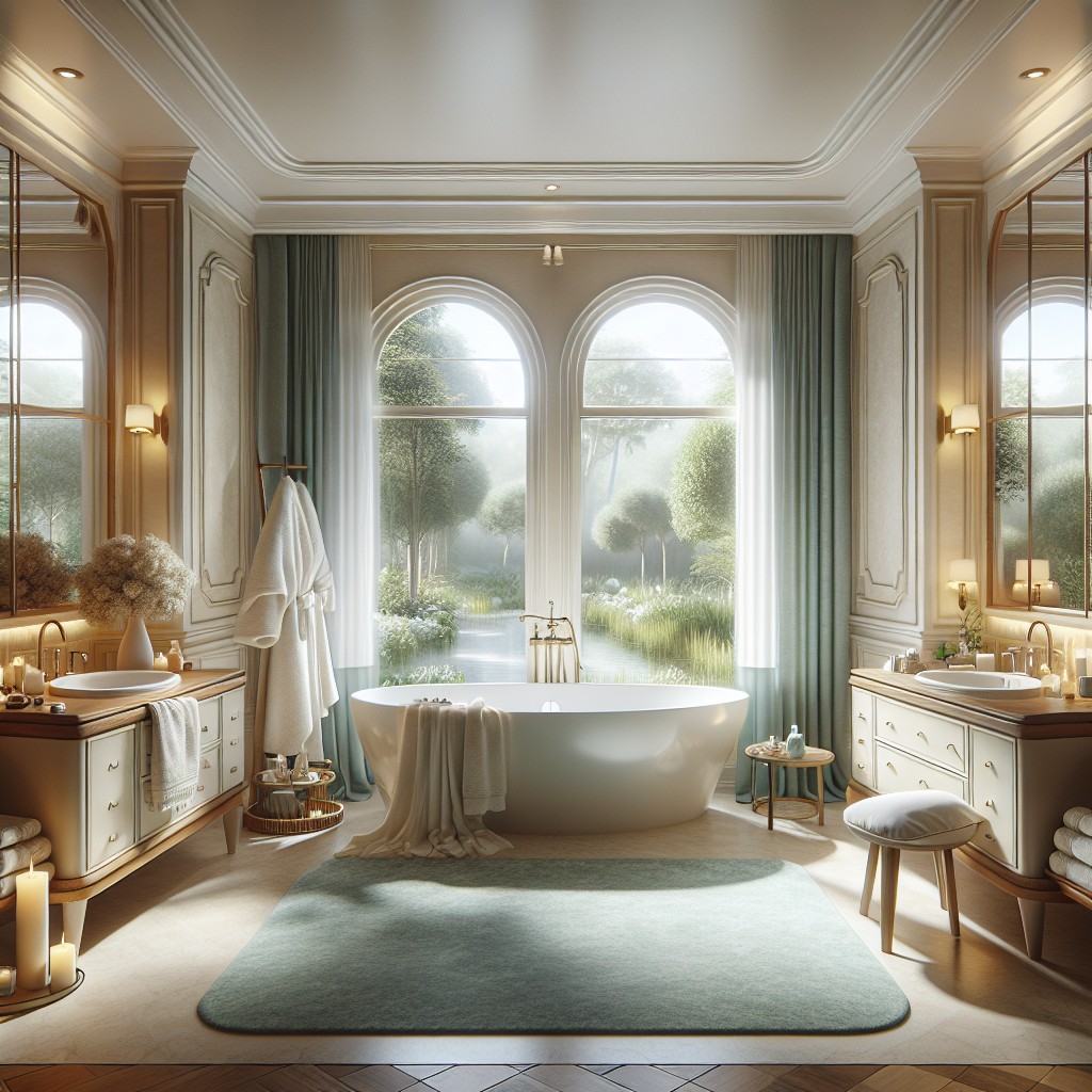 luxury spa inspired bay window bathroom