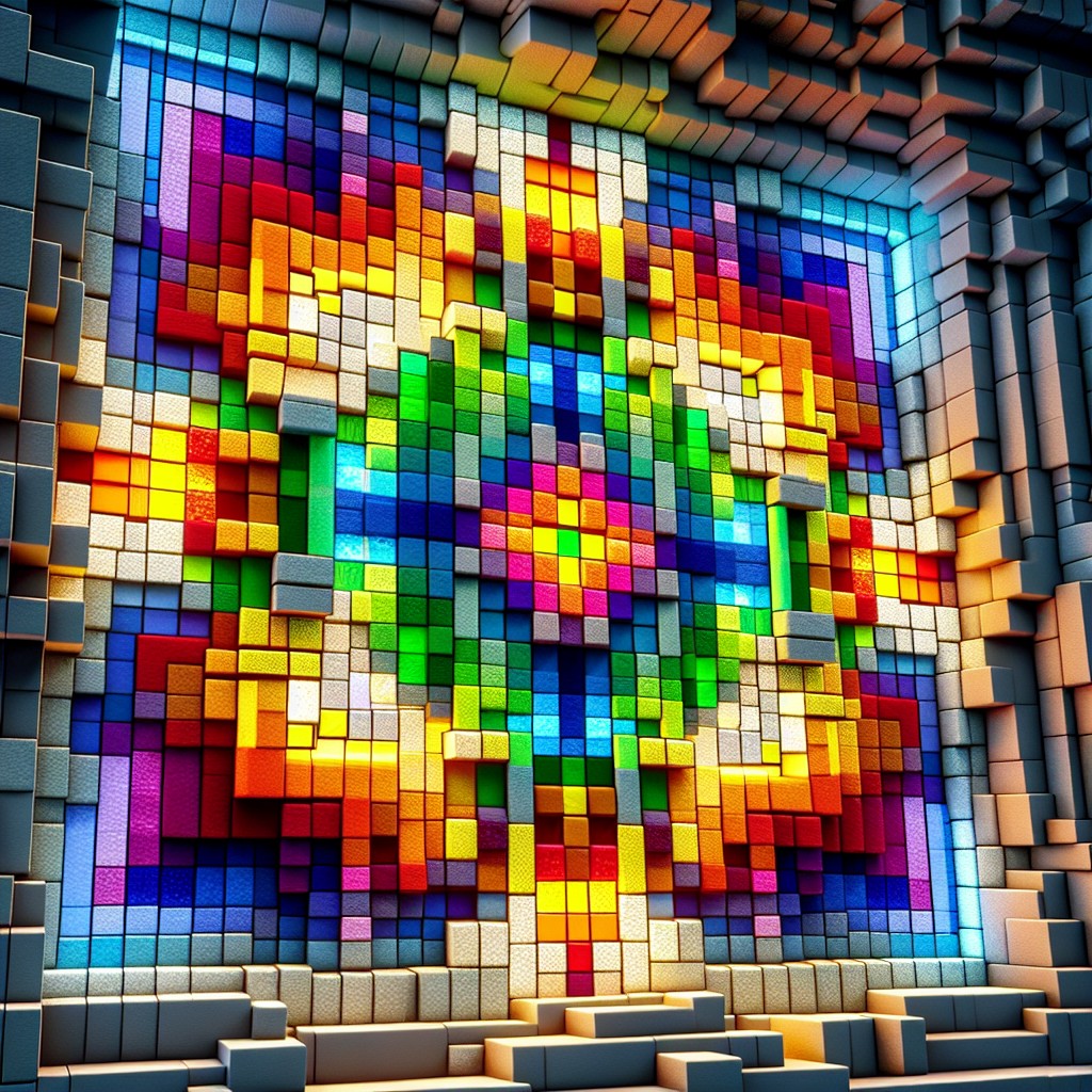 minecraft multicolored mosaic windows
