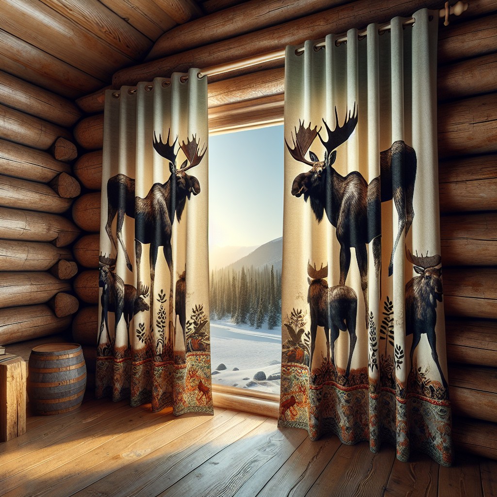 moose print grommet drapes