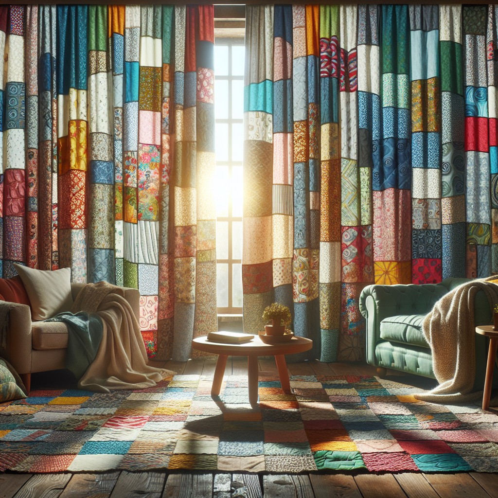 multicolor patchwork curtains