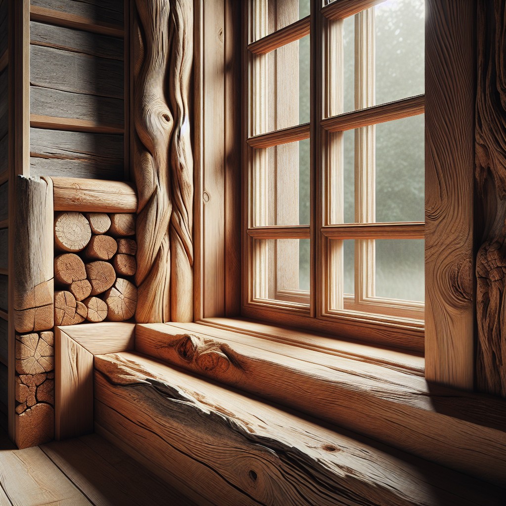 natural raw wood for window sills and trim