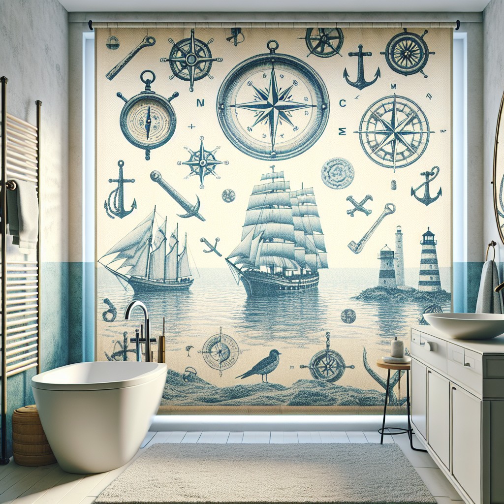 nautical theme window shades for bathrooms