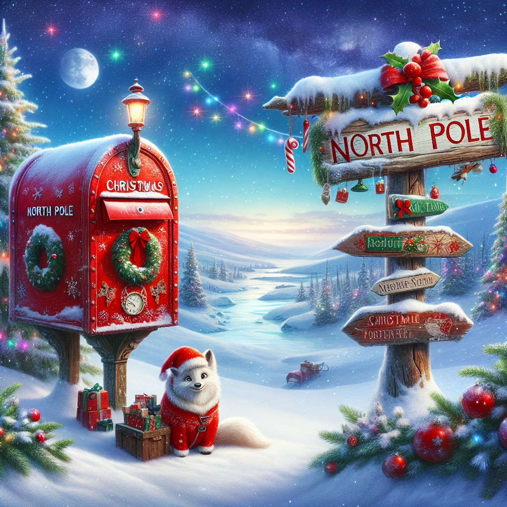 north pole mailbox scene