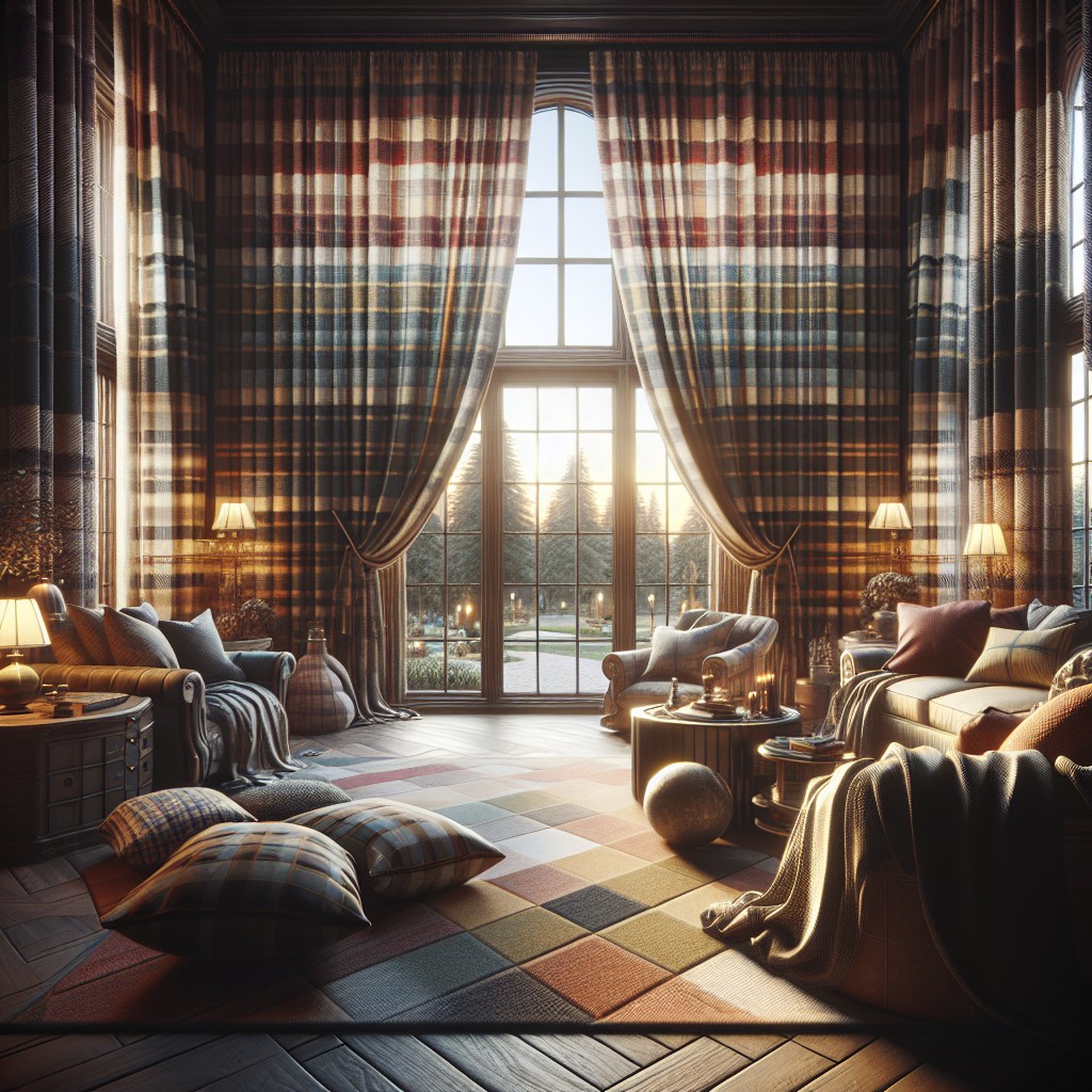 plaid patterned curtains