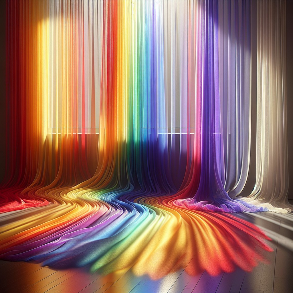 rainbow colored voiles