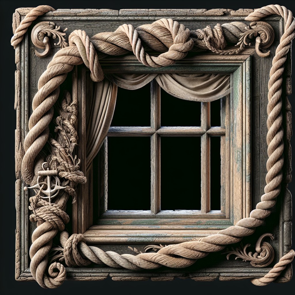 rope details for a nautical rustic window