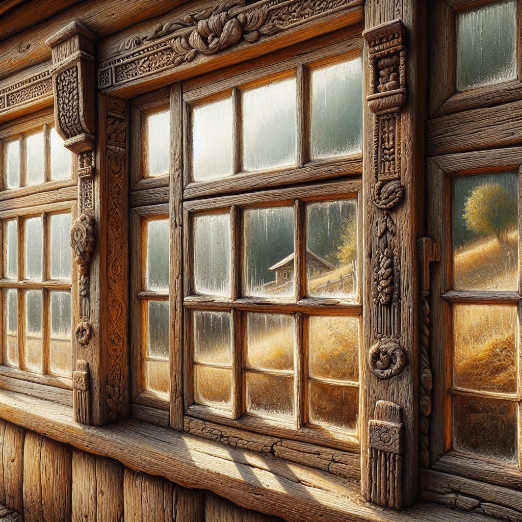 rustic window trims infusing country style feel