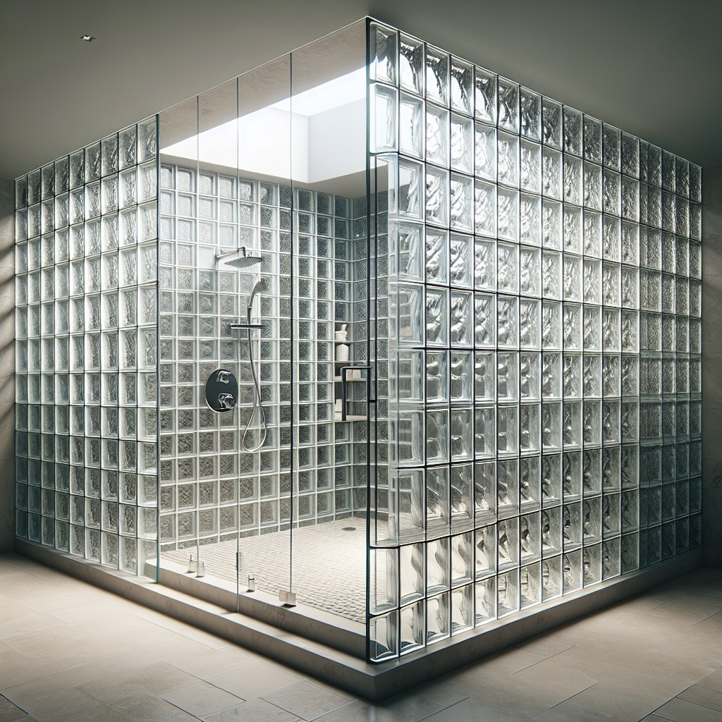 seamless glass block walk in shower