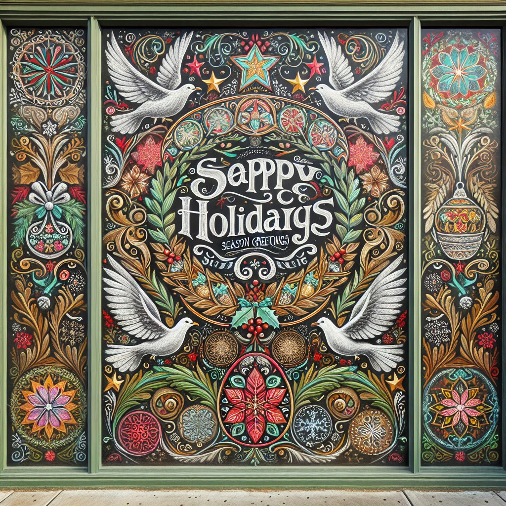 seasonal greetings window mural