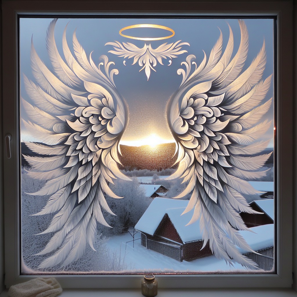 stylized angel wings and halo