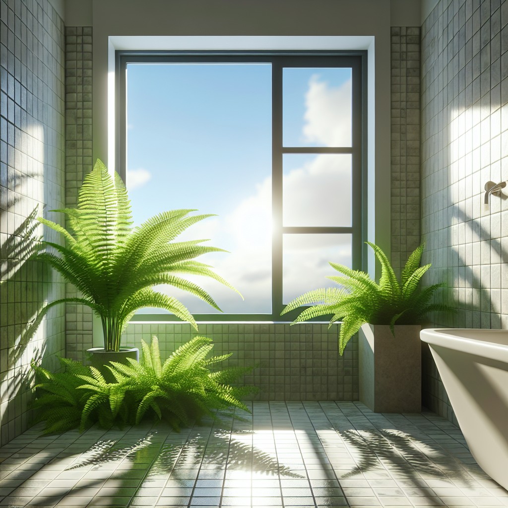 transforming bathroom window with ferns