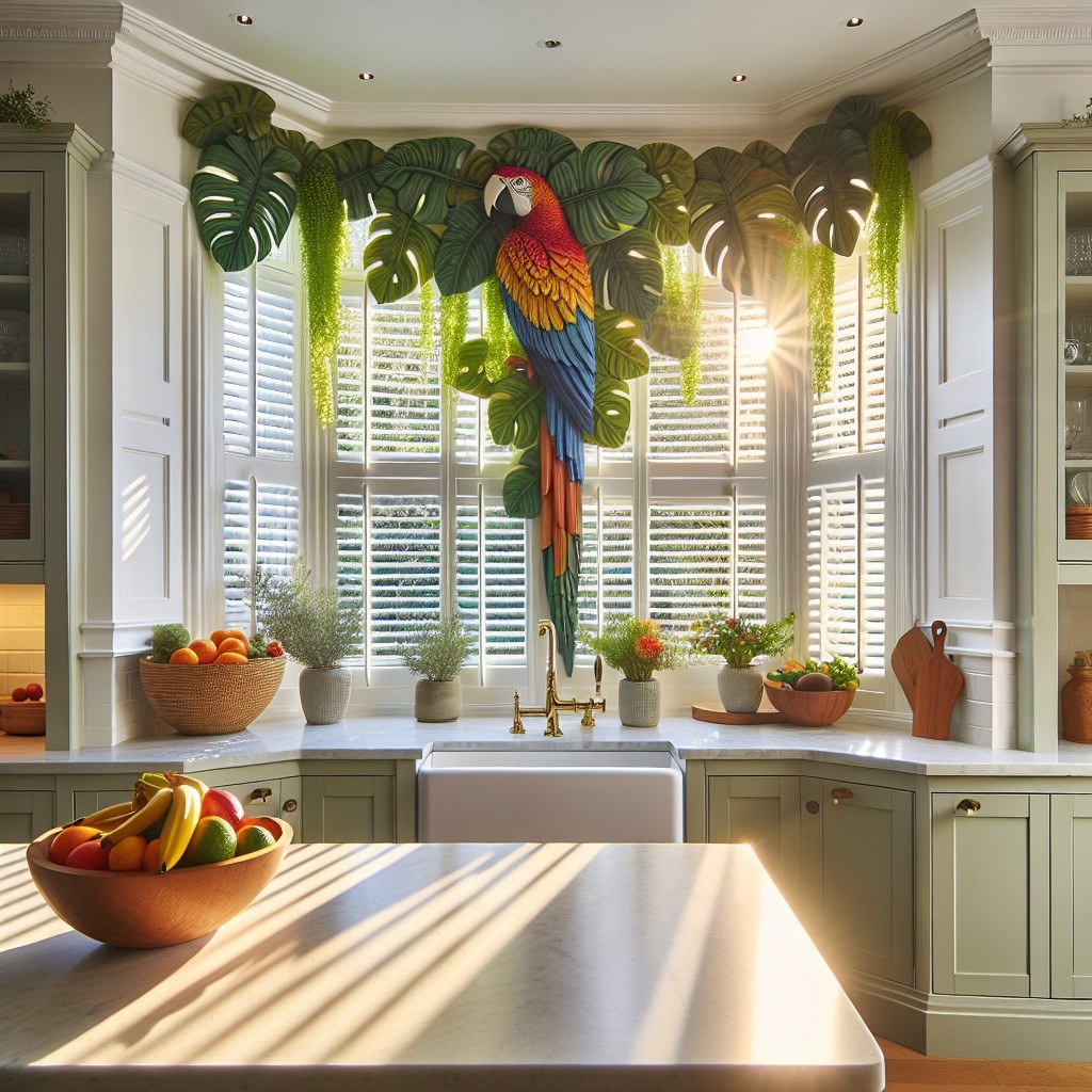 tropical style window dressings for bay windows