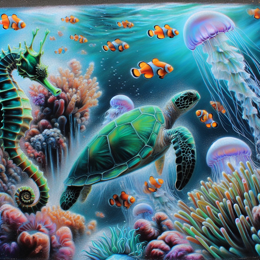 under the sea chalk aquarium
