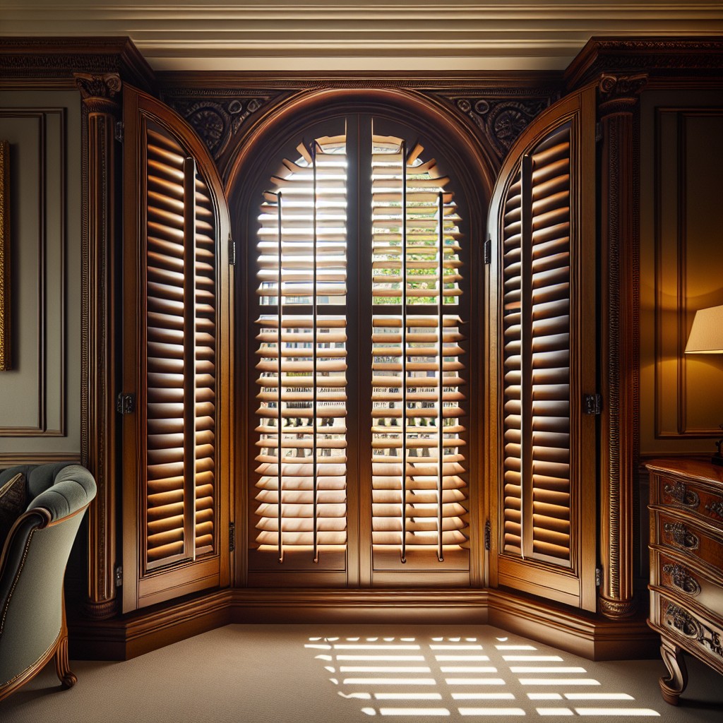 use louvered shutters for a traditional and elegant look