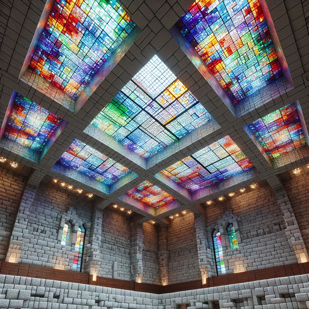 using stained glass for minecraft skylights