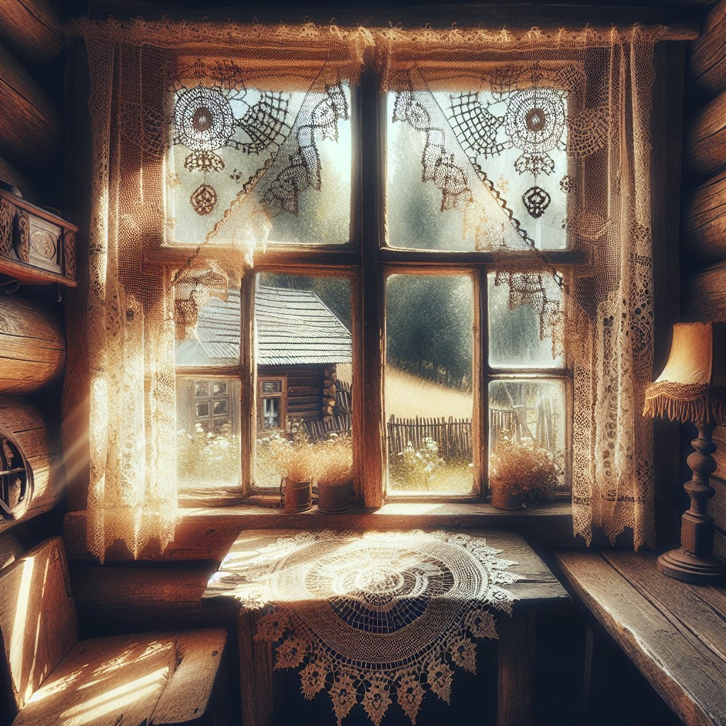 vintage doily window curtains