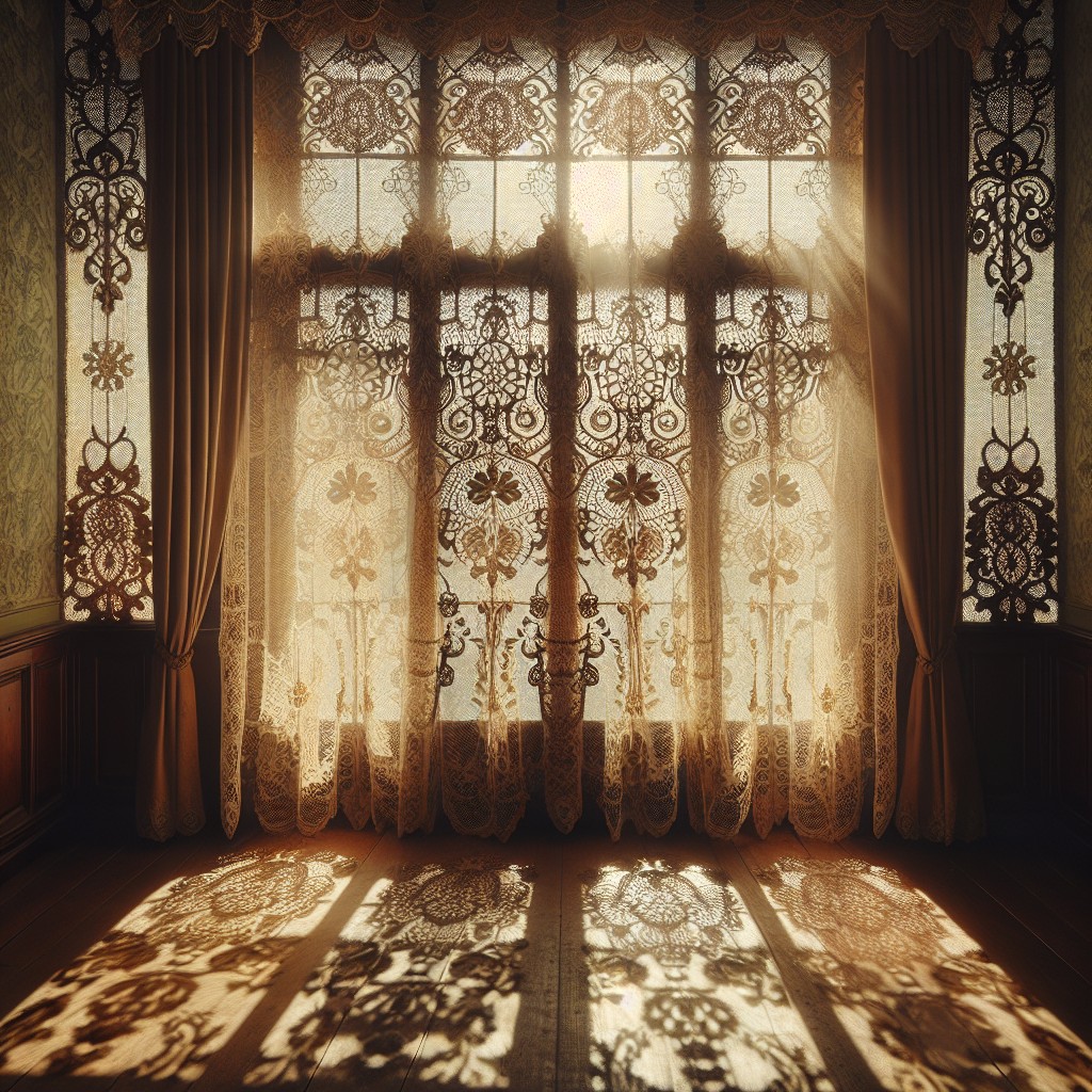 vintage lace window covering