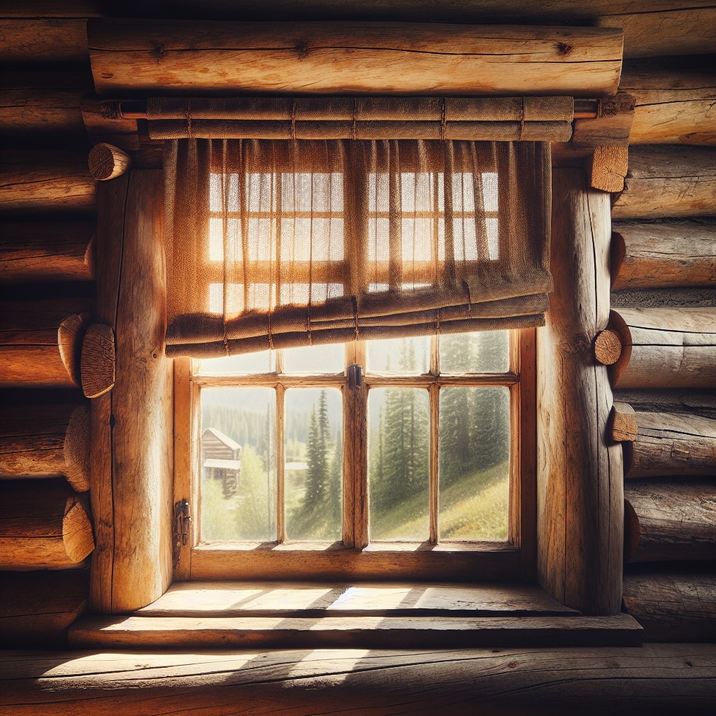 vintage log cabin window shades