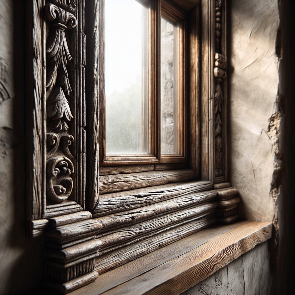 weathered wood trim for historical charm
