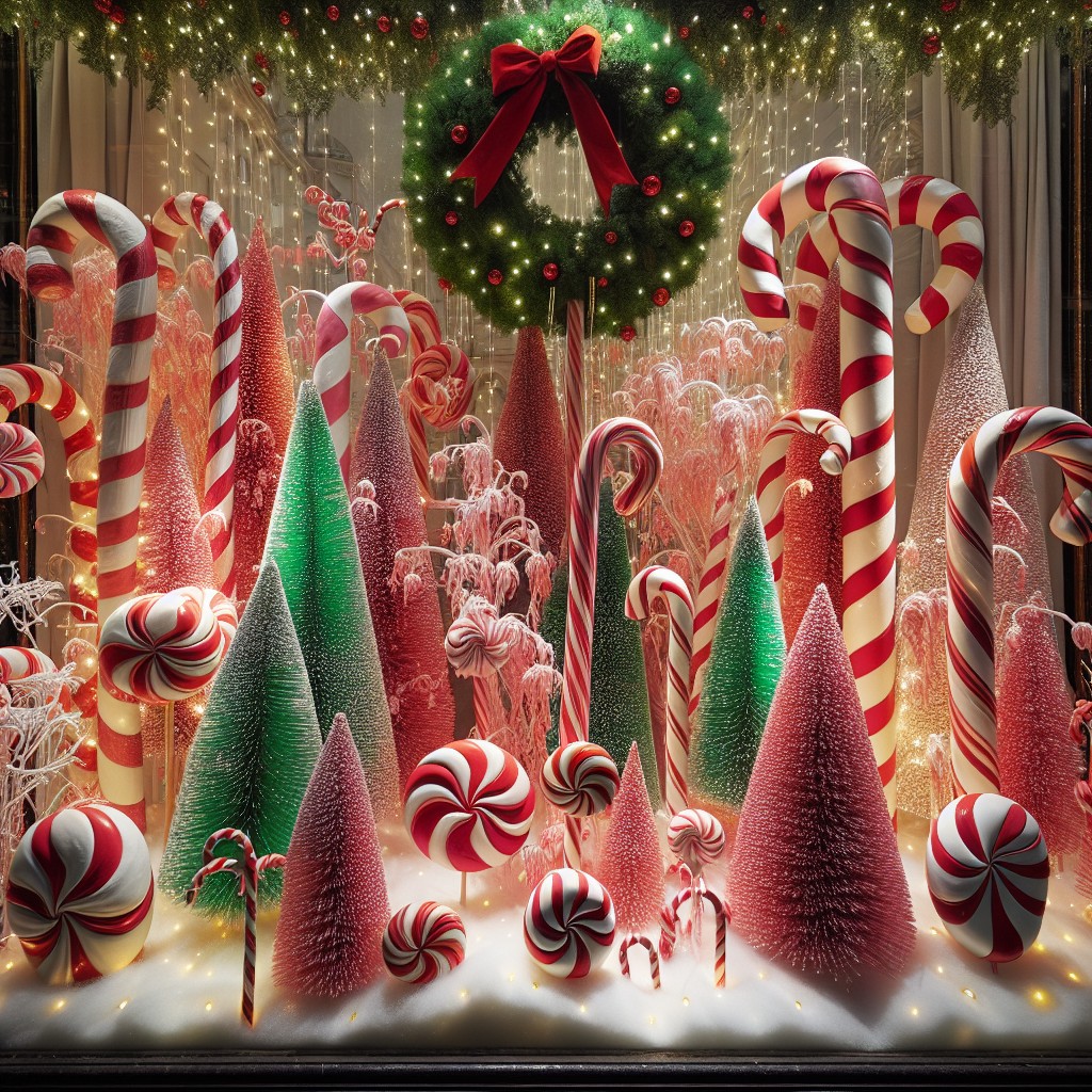 whimsical candy cane forest