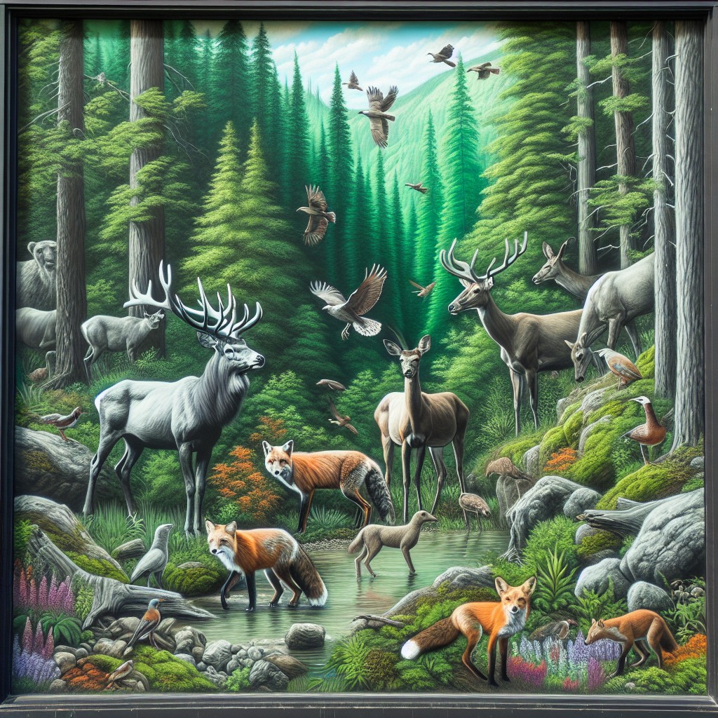 wildlife scene illustrations